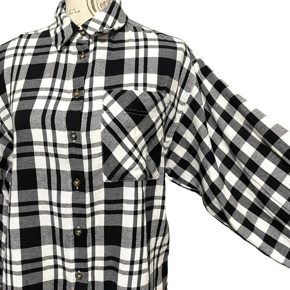 Topshop Check Murphy Button Down Shirt Size 4-6 NWT - Picture 8 of 9